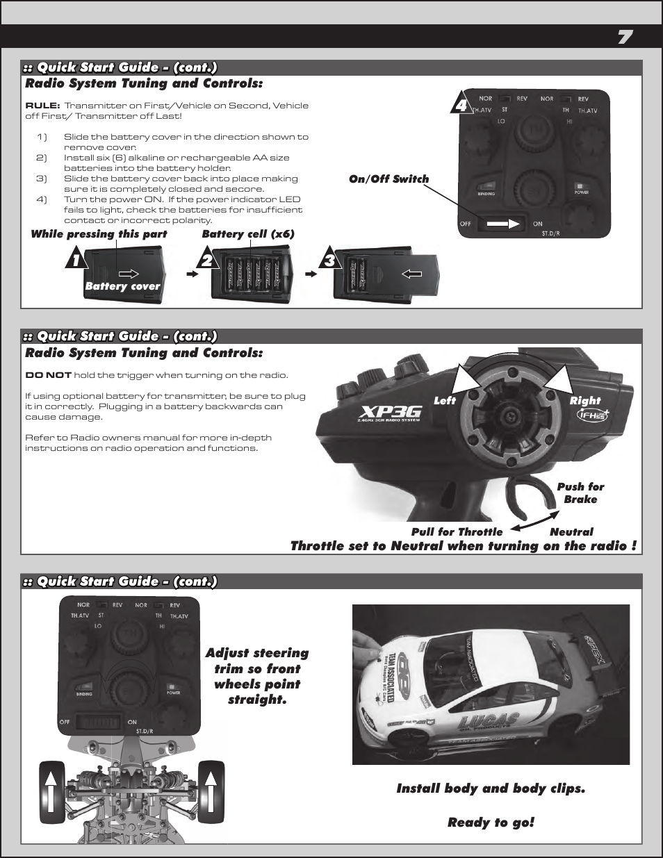 Team Associated APEX Touring Brushless Powered User Manual | Page 7 / 30