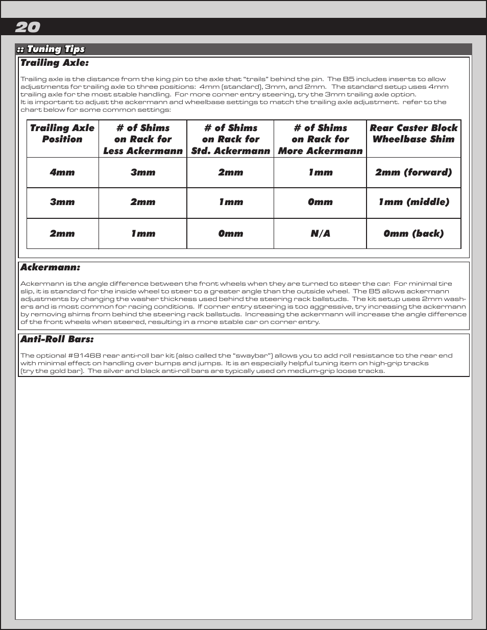 Team Associated RC10B5 User Manual | Page 20 / 34