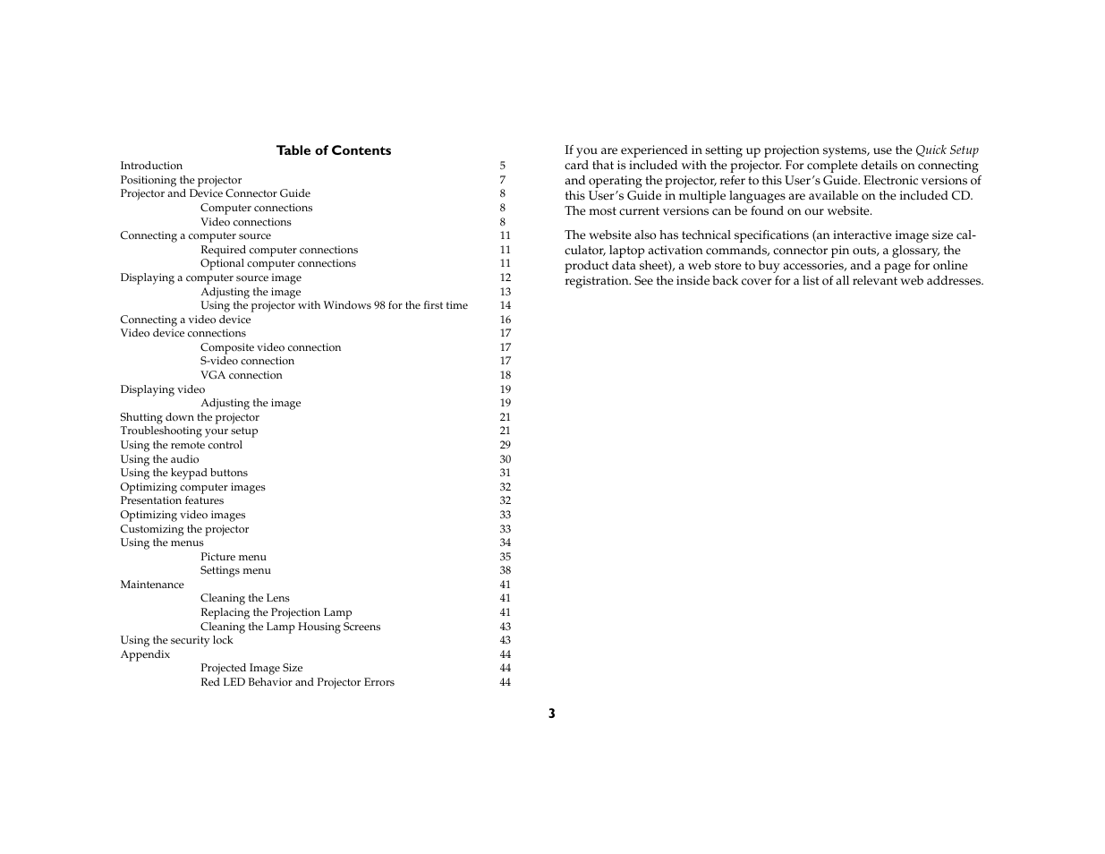 Ask Proxima C130 User Manual | Page 3 / 50