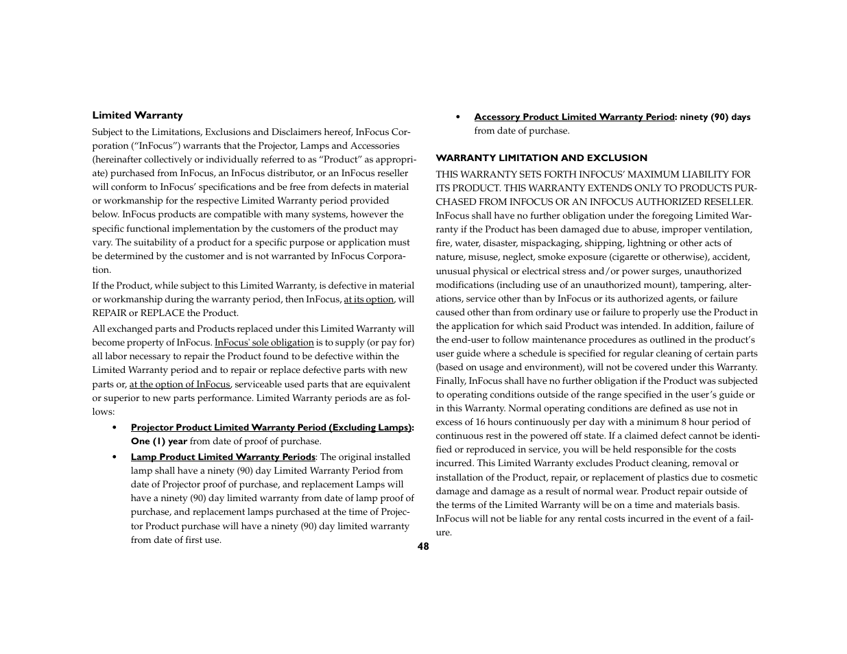 Ask Proxima C130 User Manual | Page 48 / 50
