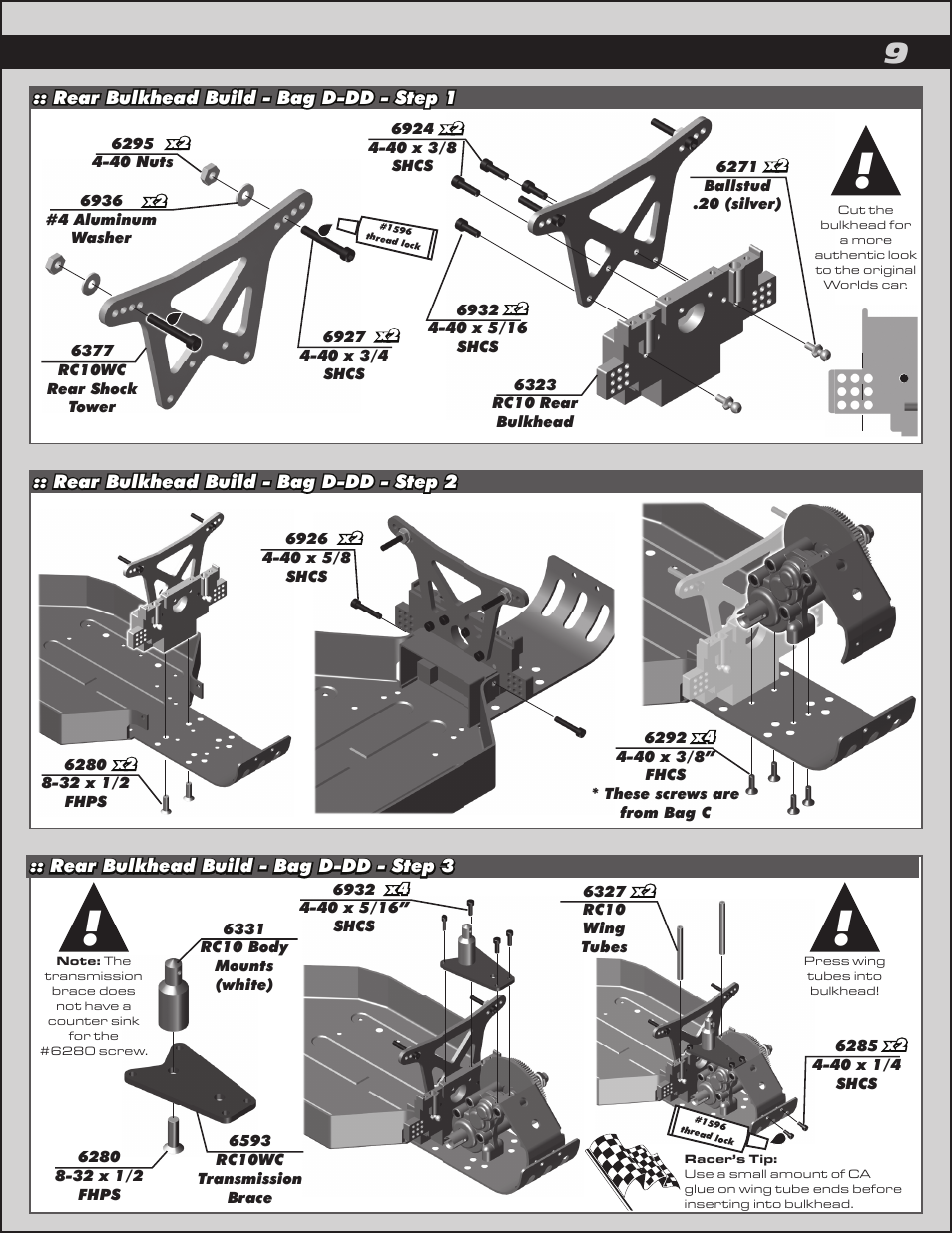 Team Associated RC10 User Manual | Page 9 / 30