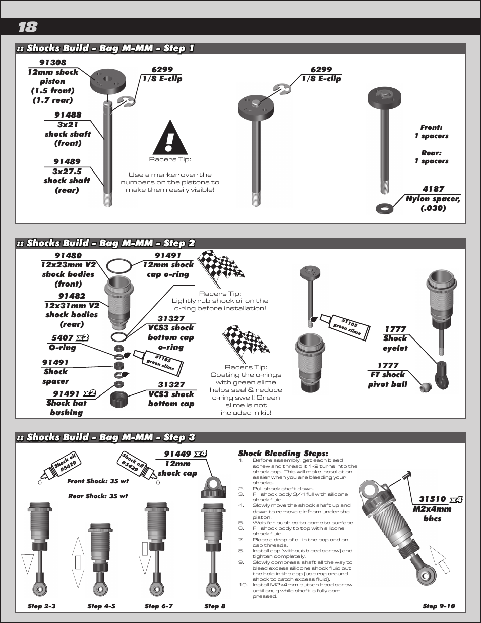 Shocks build - bag m-mm - step 1 | Team Associated B44.3 User Manual | Page 18 / 38