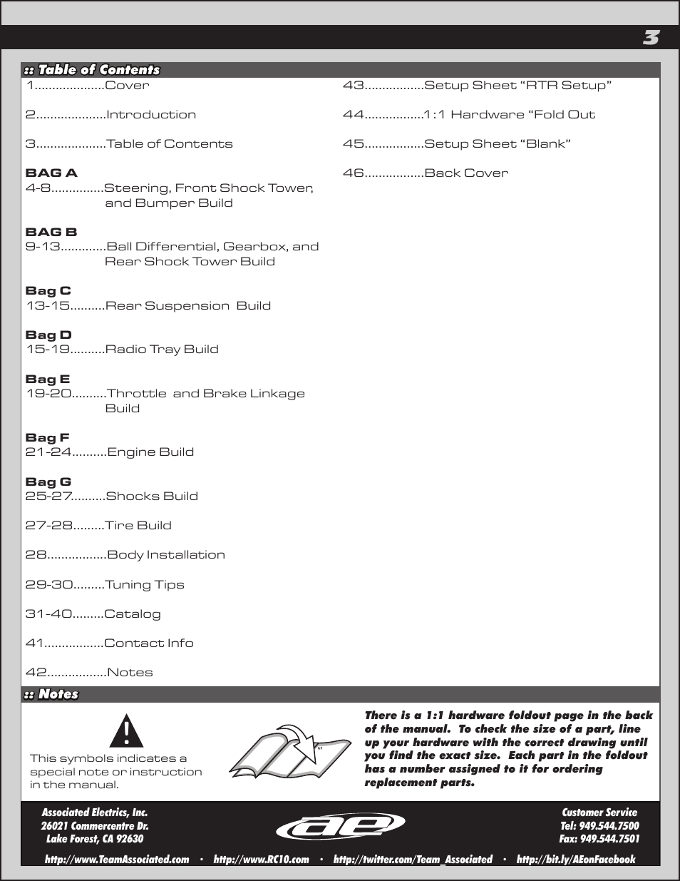 Team Associated SC10GT User Manual | Page 3 / 46