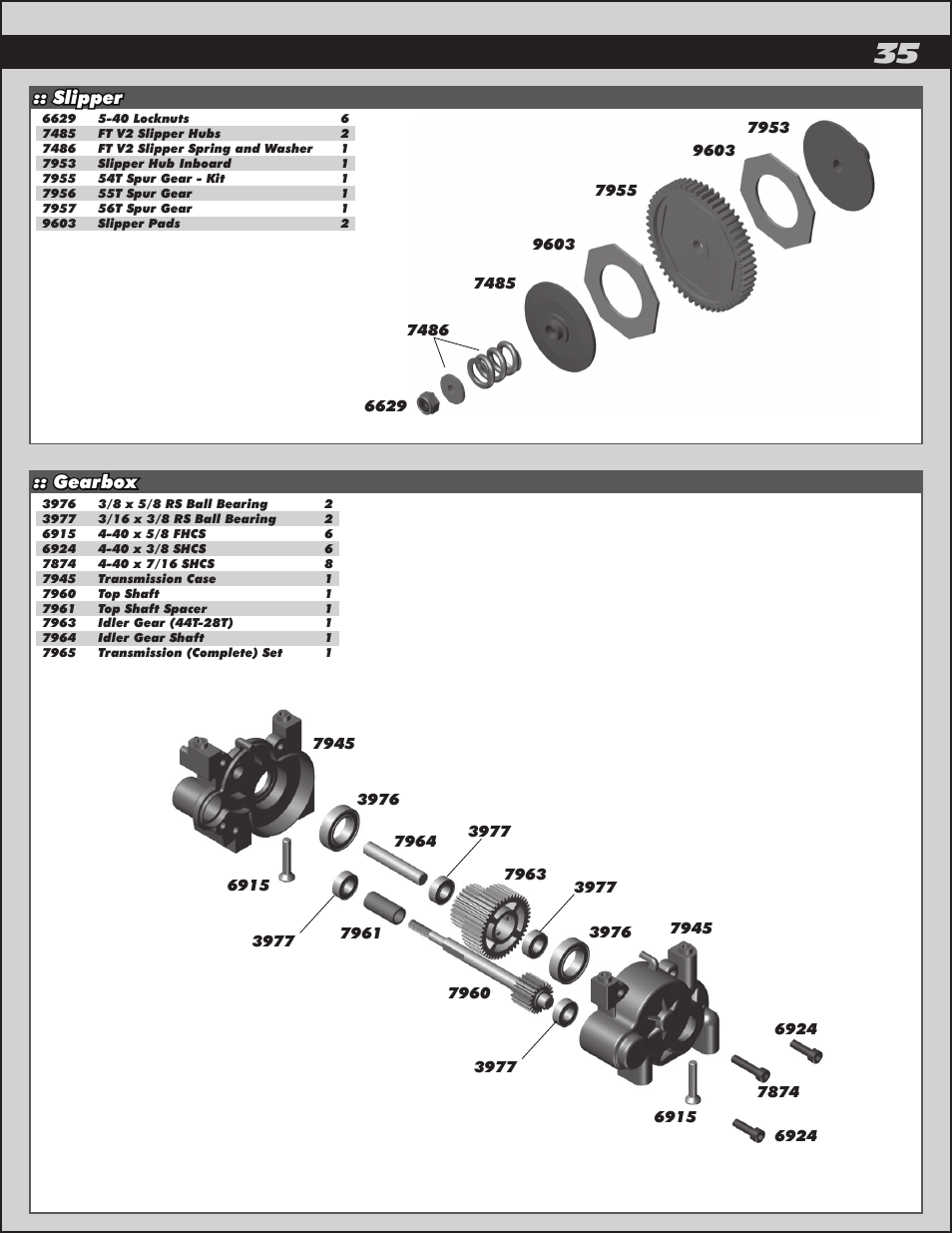 Slipper :: gearbox | Team Associated SC10GT User Manual | Page 35 / 46