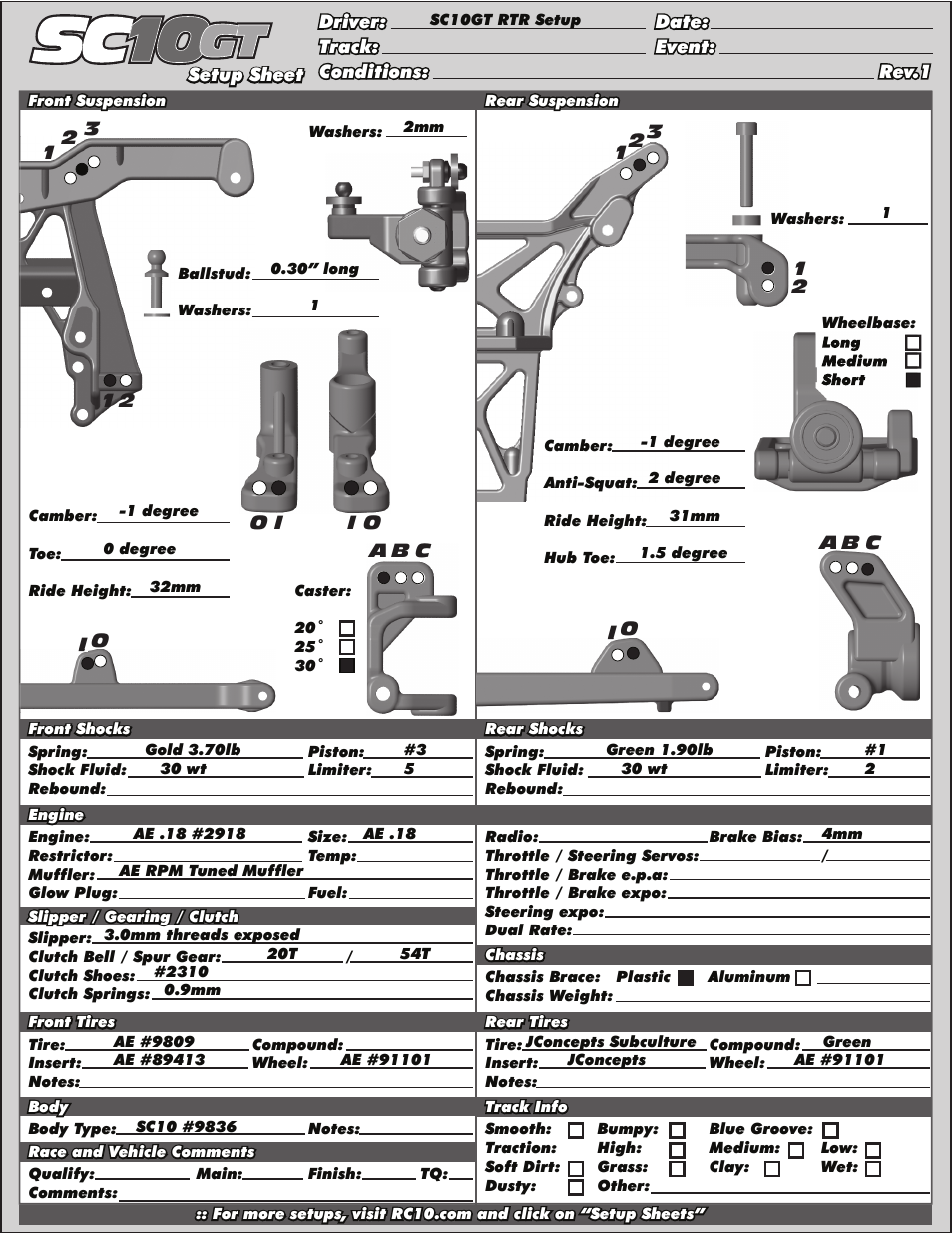Team Associated SC10GT User Manual | Page 43 / 46