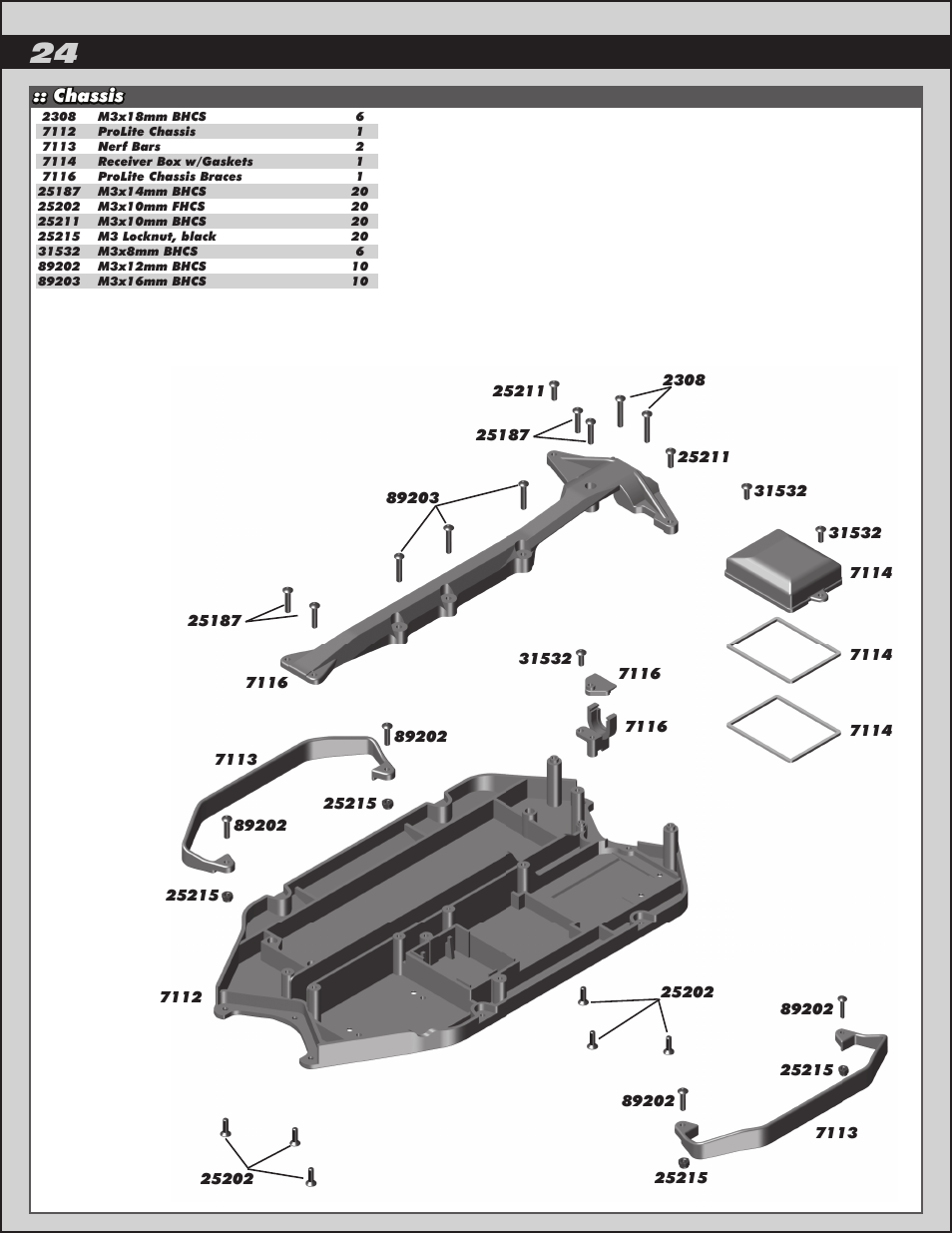 Chassis | Team Associated ProLite 4x4 User Manual | Page 24 / 30