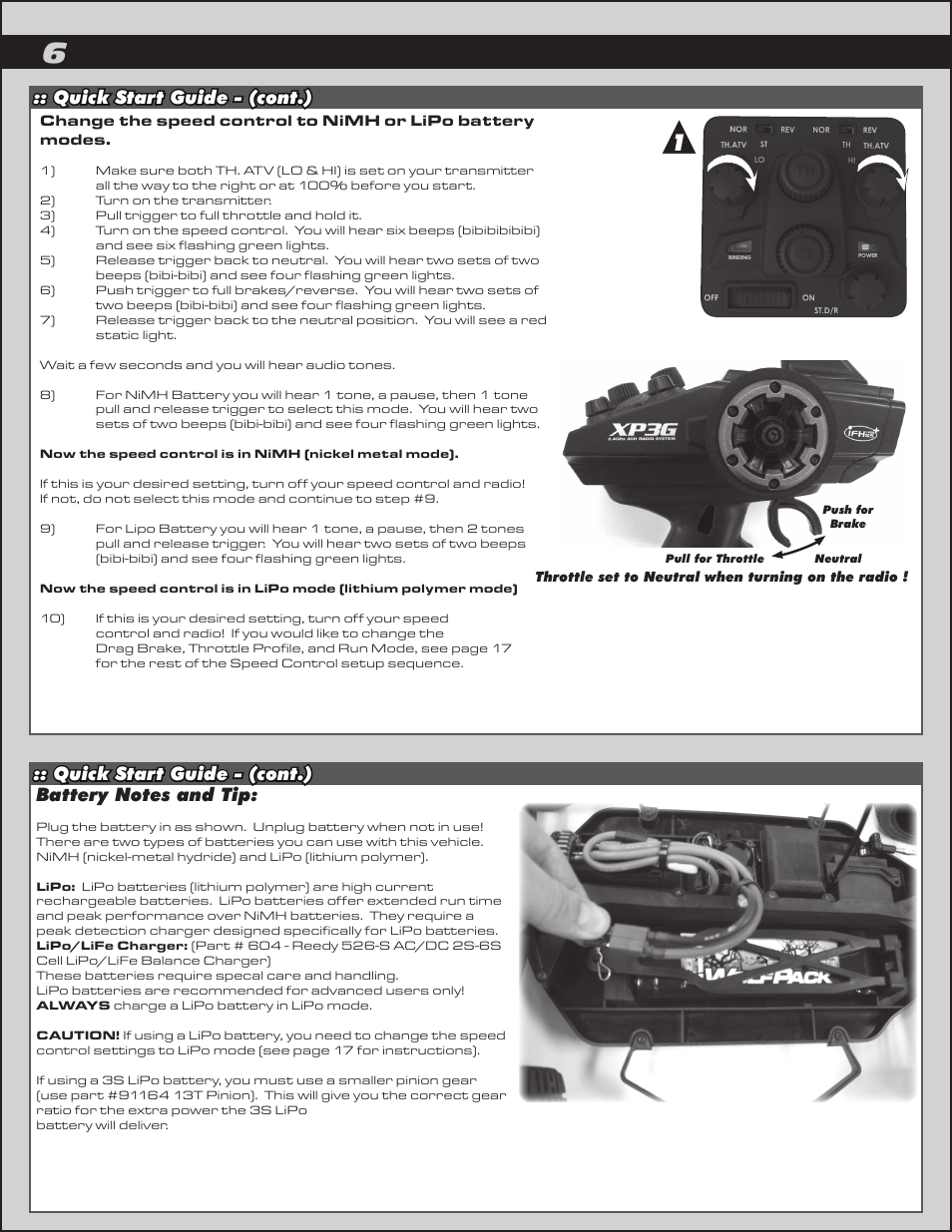 Quick start guide - (cont.) | Team Associated ProLite 4x4 User Manual | Page 6 / 30