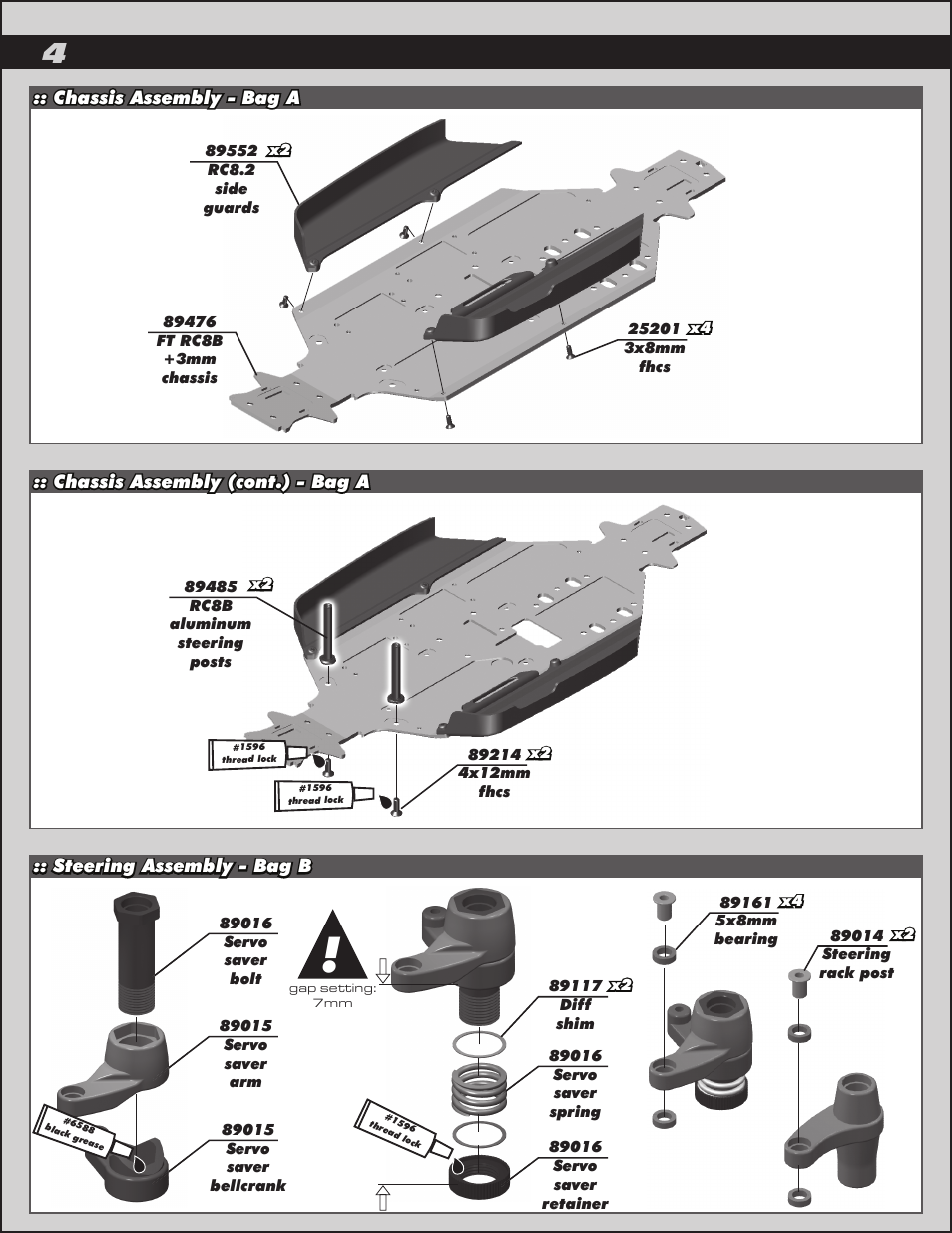 Team Associated RC8.2 User Manual | Page 4 / 54