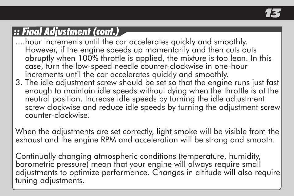 A d st n . :: final adjustment (cont.) | Team Associated RC8.2 User Manual | Page 13 / 24