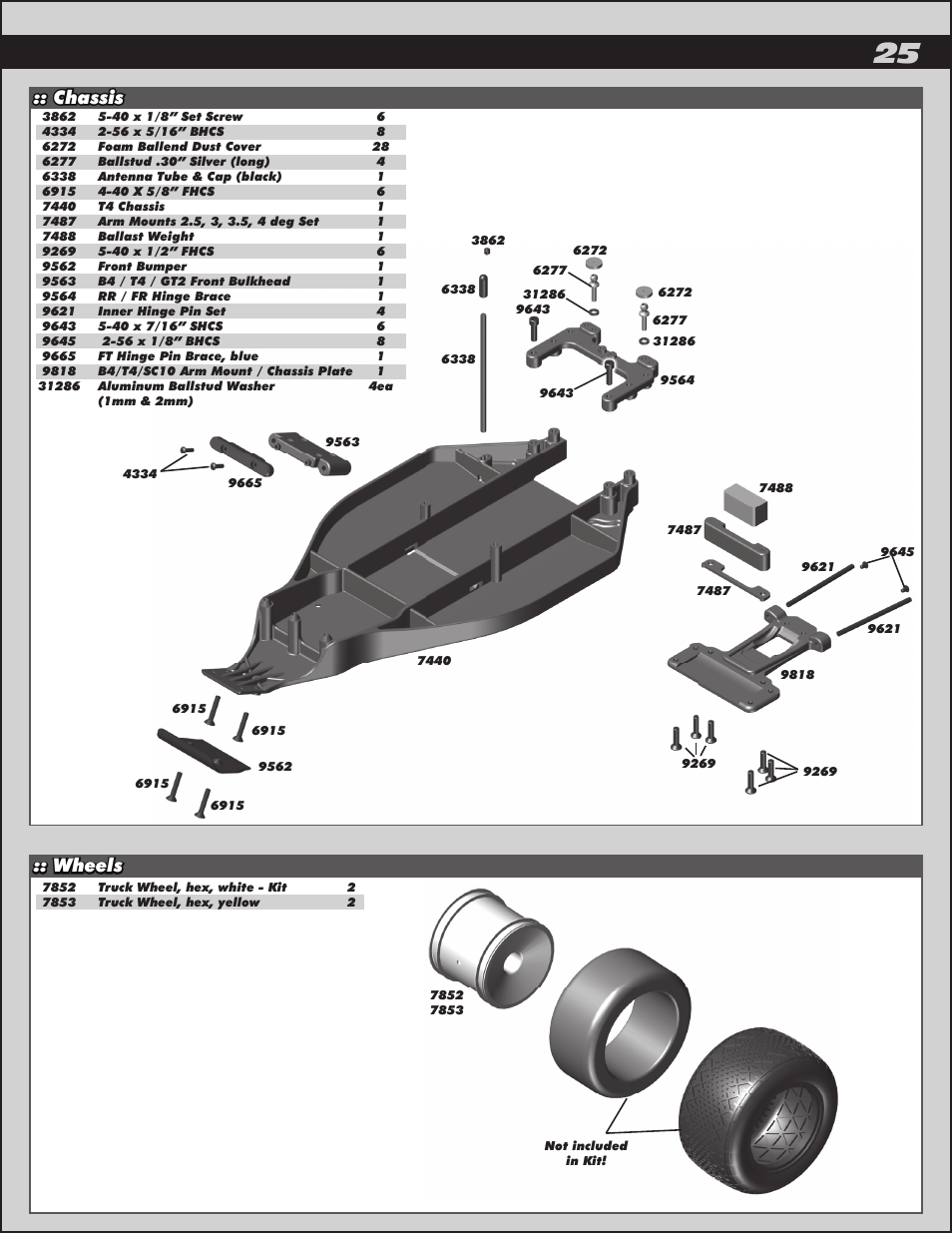 Chassis, Wheels | Team Associated RC10T4.2 User Manual | Page 25 / 34