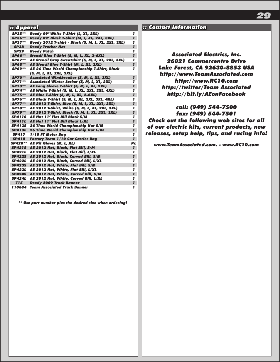 Team Associated RC10T4.2 User Manual | Page 29 / 34