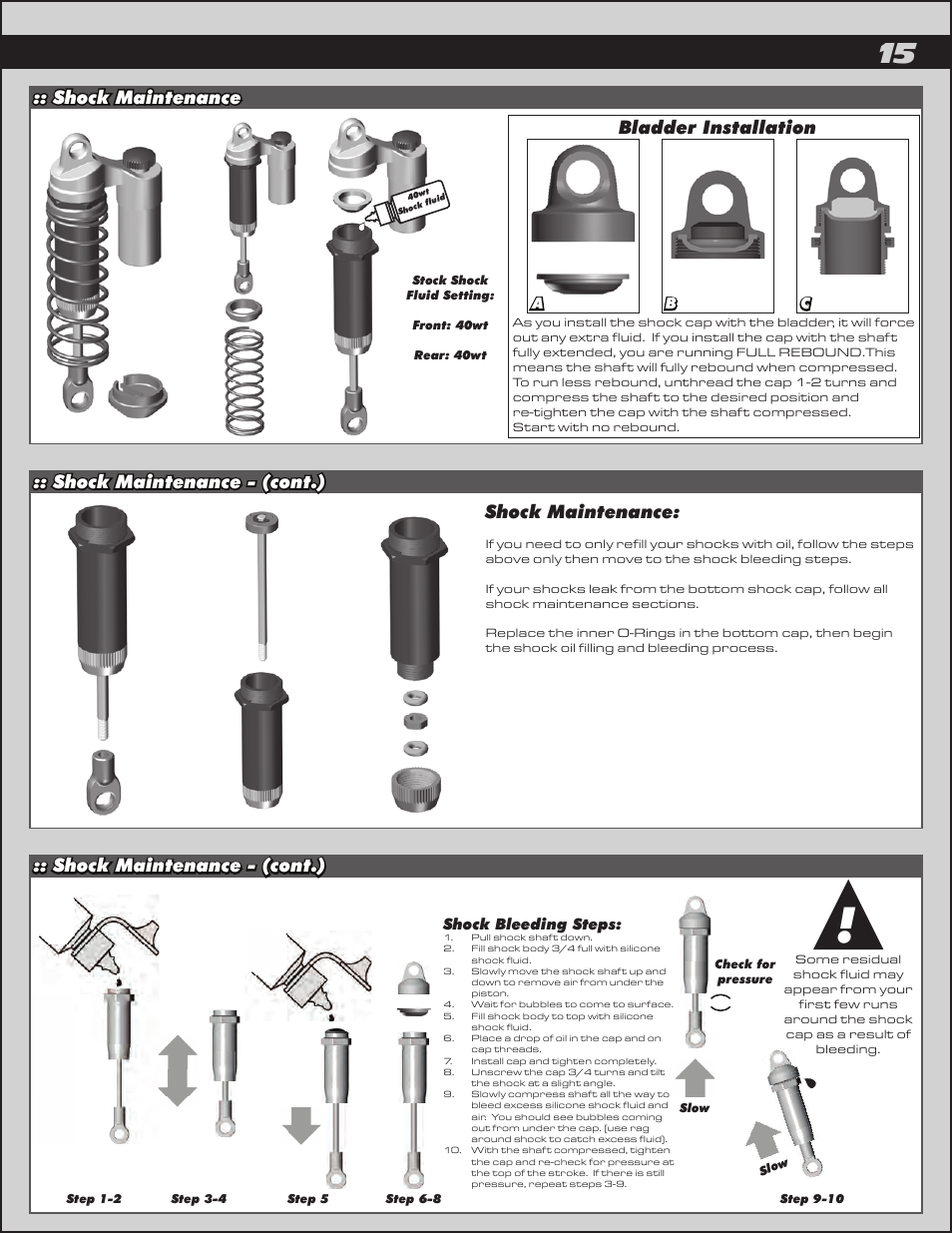 Bladder installation | Team Associated Rival Monster User Manual | Page 15 / 30