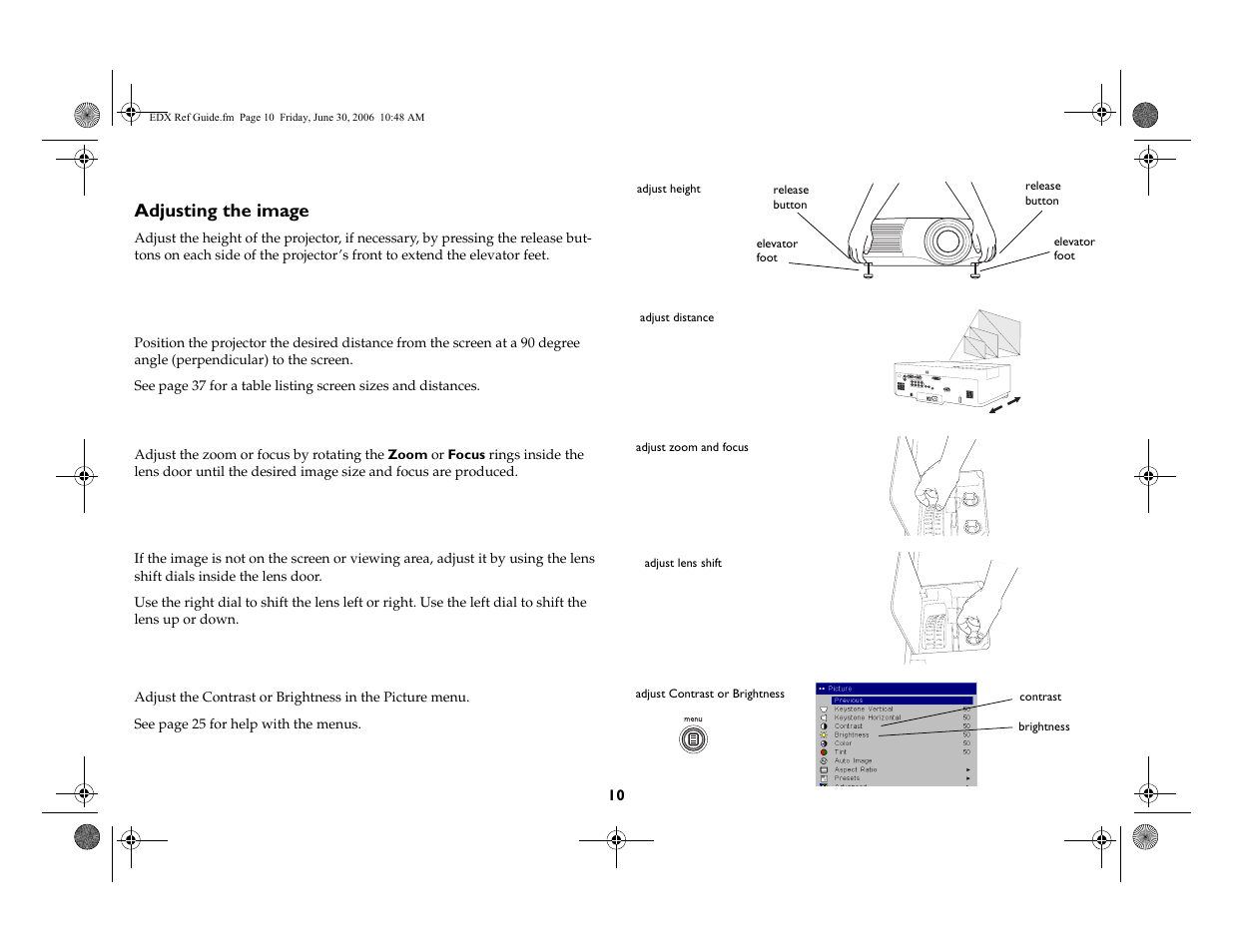 Adjusting the image | Ask Proxima W400 User Manual | Page 11 / 49