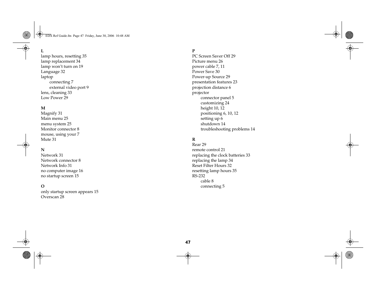 Ask Proxima W400 User Manual | Page 48 / 49