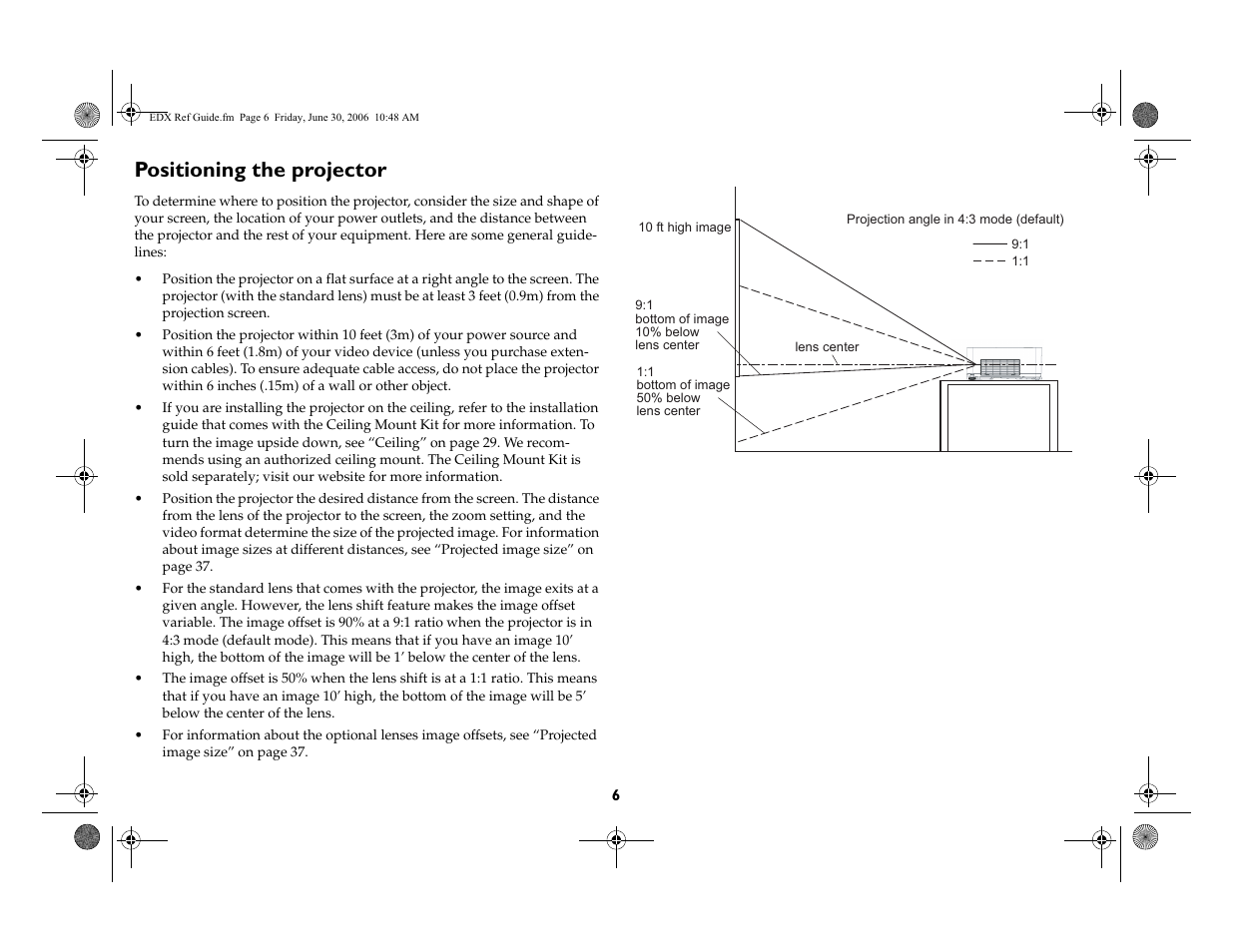 Positioning the projector | Ask Proxima W400 User Manual | Page 7 / 49