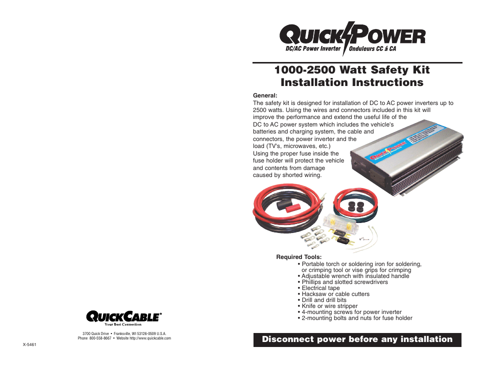 Quick Cable Inverter User Manual | 2 pages