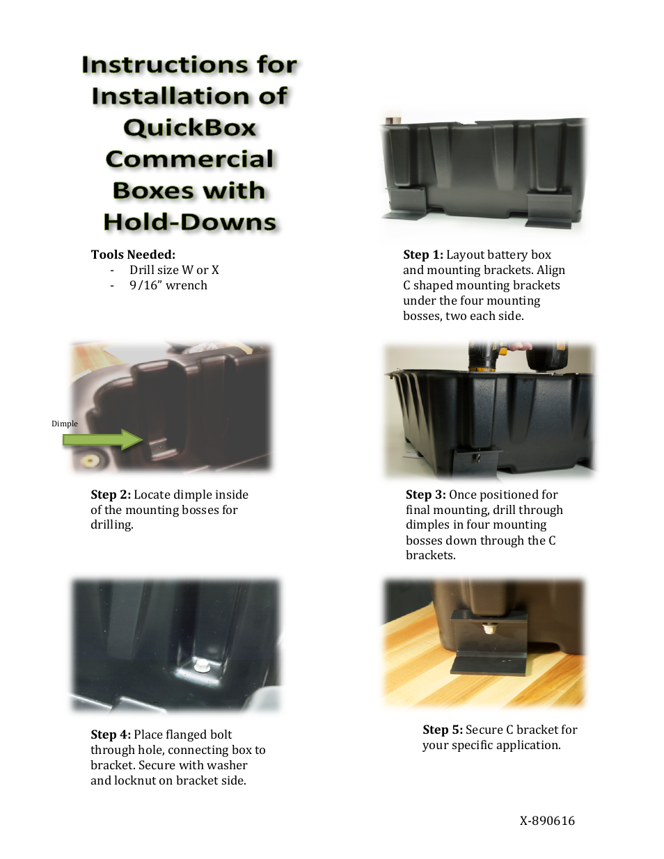 Quick Cable Commercial QuickBox Hold Downs User Manual | 1 page