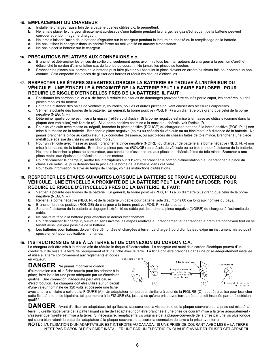 Danger | Quick Cable IQ610 User Manual | Page 6 / 12
