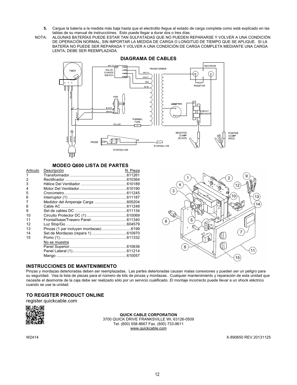 Quick Cable Q600 User Manual | Page 12 / 12