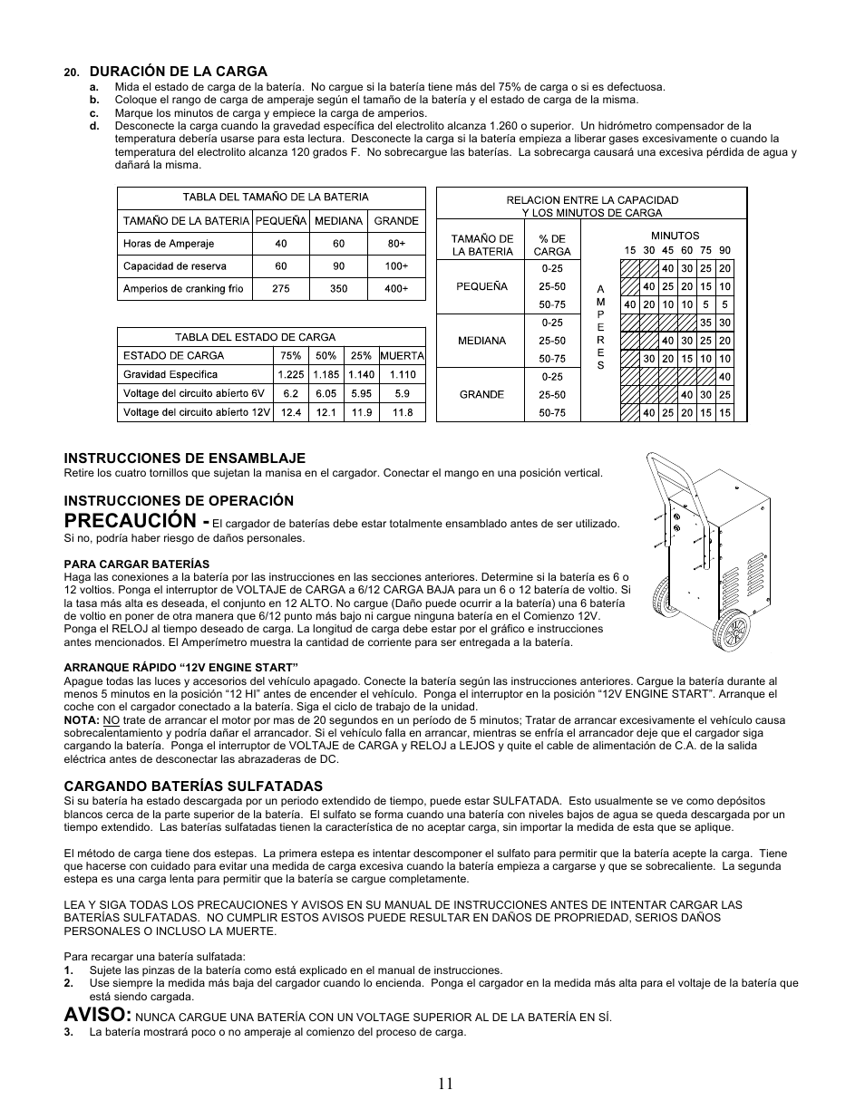 Precaución, Aviso | Quick Cable Q700 User Manual | Page 11 / 12