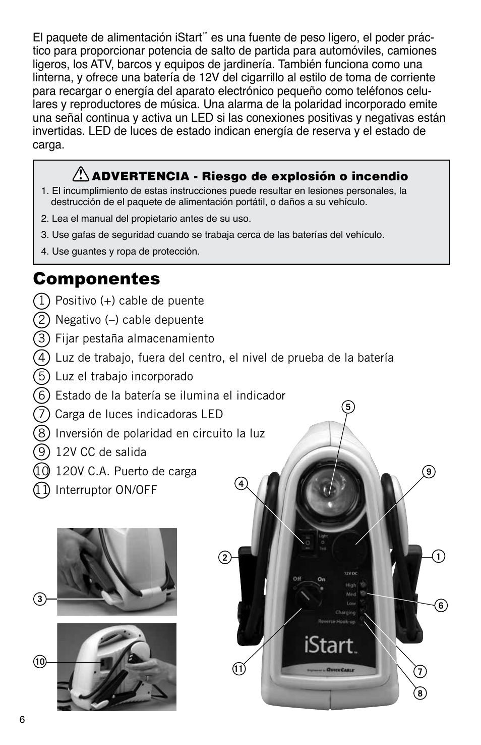 Componentes | Quick Cable iStart User Manual | Page 6 / 16