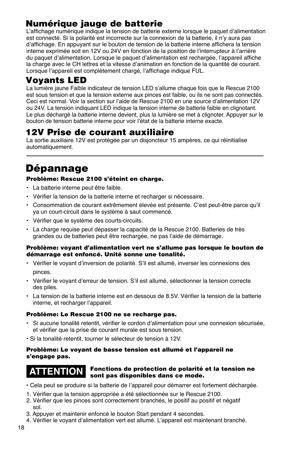Dépannage | Quick Cable 2100 User Manual | Page 18 / 20