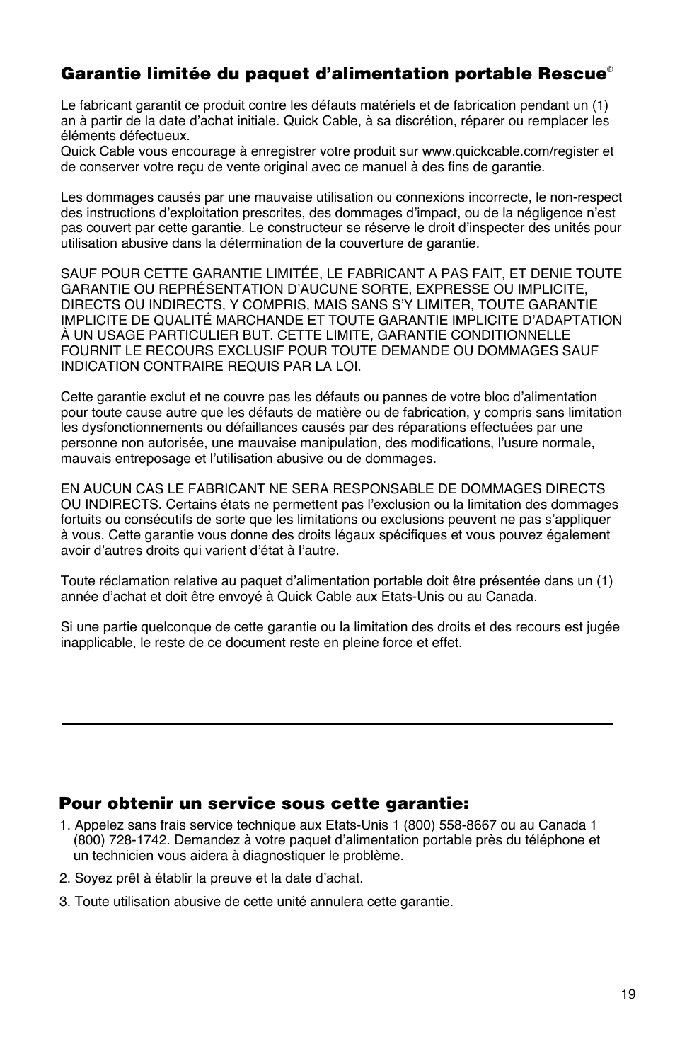 Quick Cable 2100 User Manual | Page 19 / 20