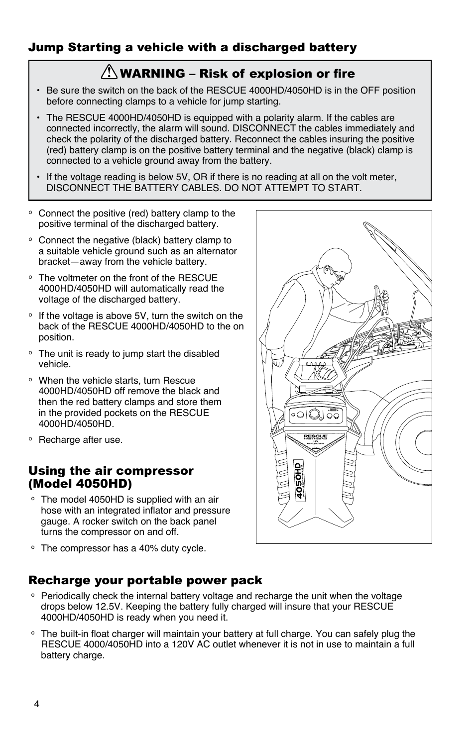 Warning – risk of explosion or fire | Quick Cable 4050HD User Manual | Page 4 / 16