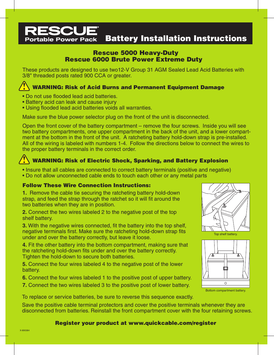 Quick Cable 6000 User Manual | 1 page