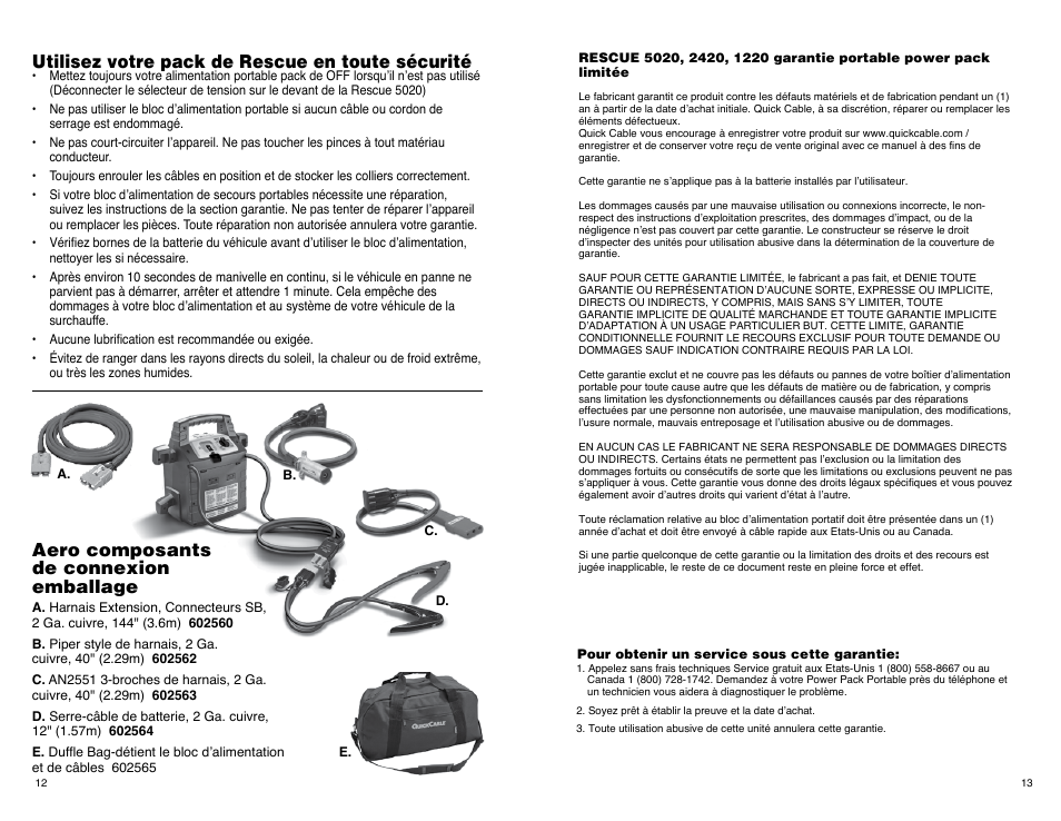 Quick Cable 1220 Portable Power Pack User Manual | Page 7 / 9