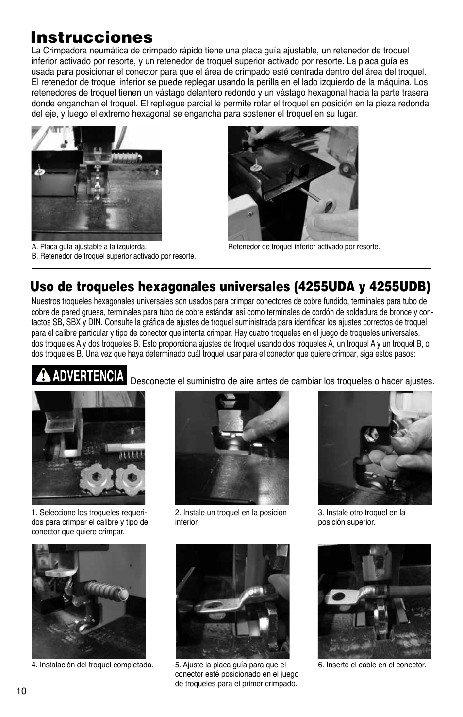 Instrucciones | Quick Cable Quick Crimp Pneumatic Crimper User Manual | Page 10 / 20