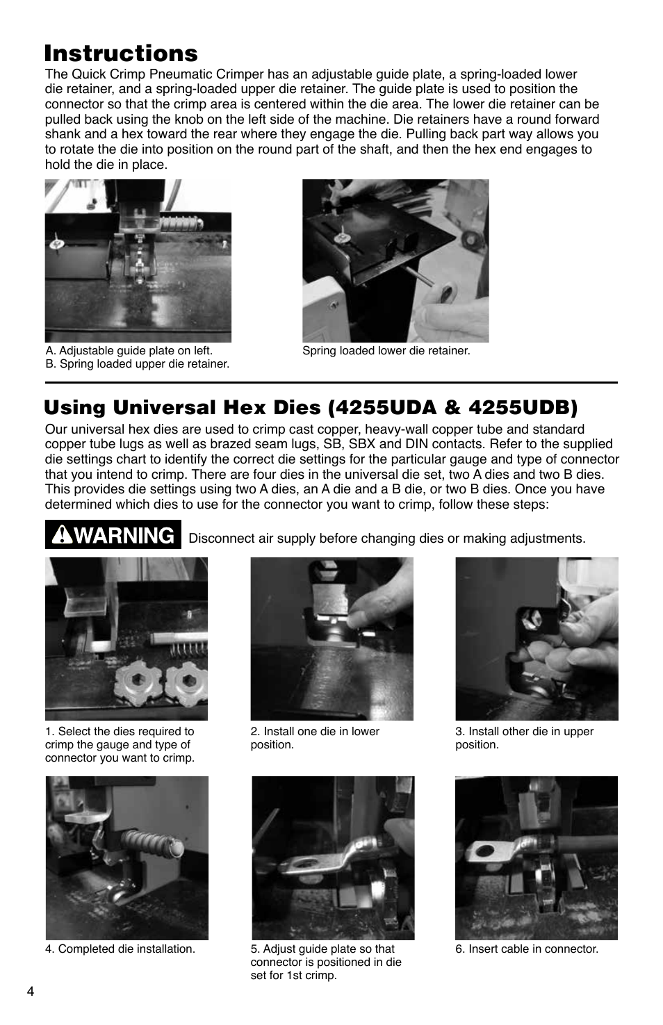Instructions | Quick Cable Quick Crimp Pneumatic Crimper User Manual | Page 4 / 20