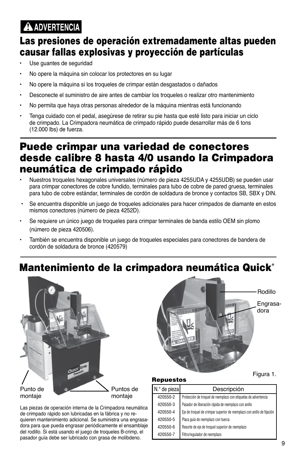 Quick Cable Quick Crimp Pneumatic Crimper User Manual | Page 9 / 20