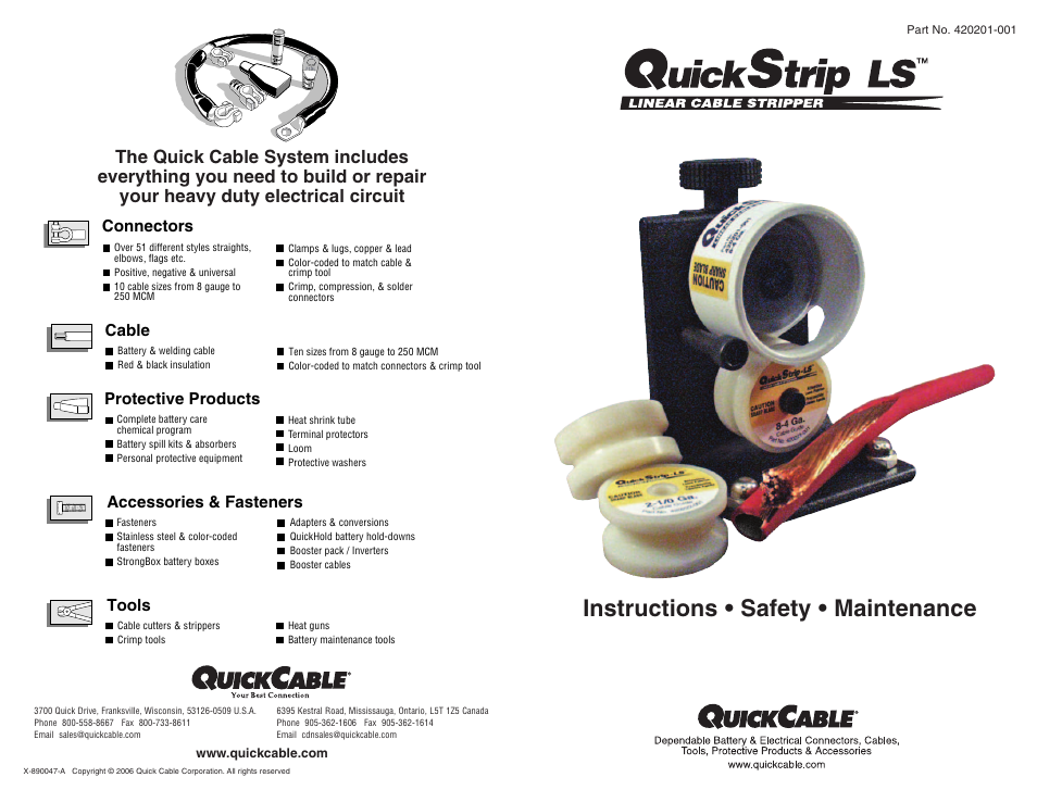 Quick Cable QuickStrip LS User Manual | 2 pages