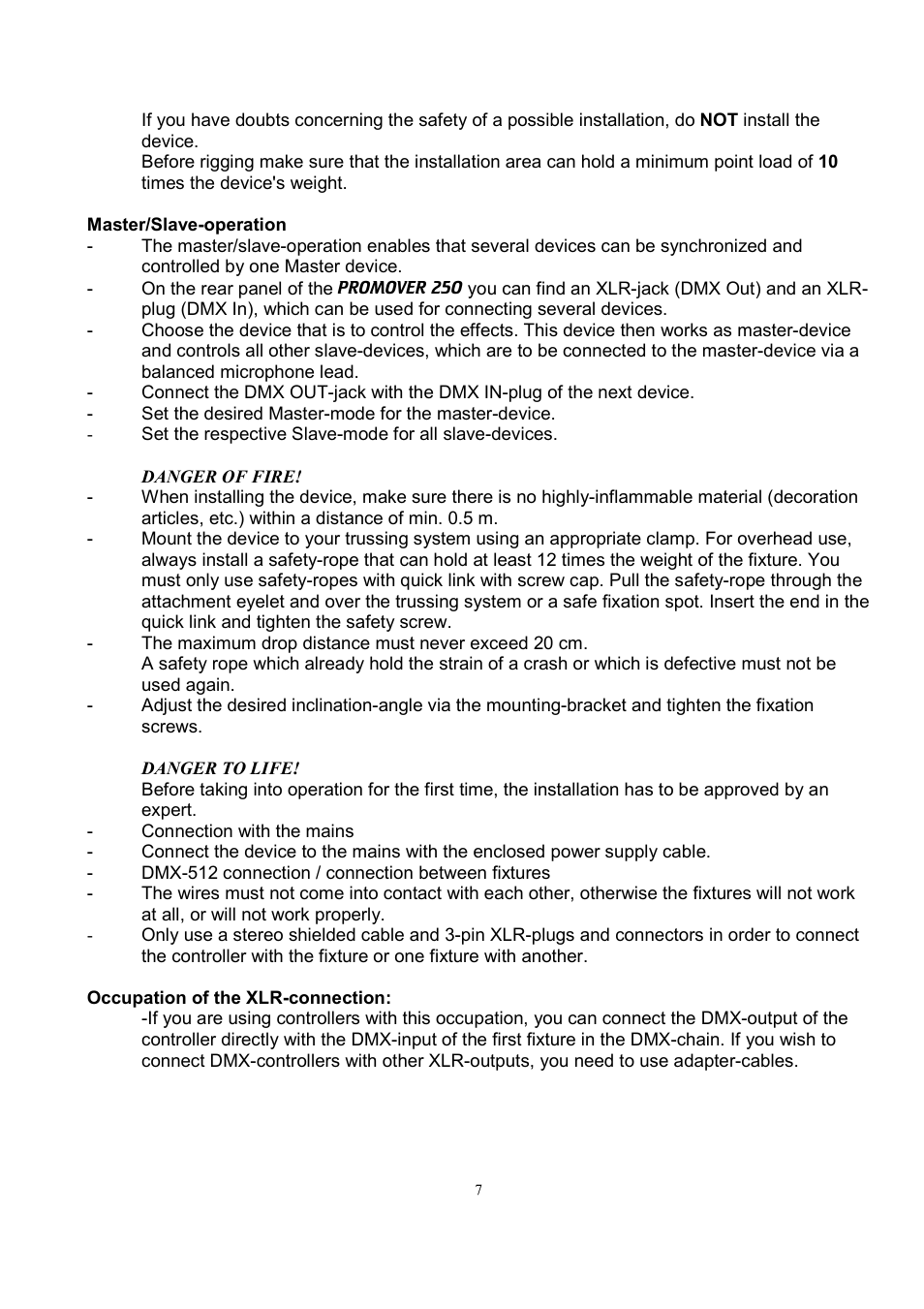 Meteor ProMover 250 User Manual | Page 7 / 12