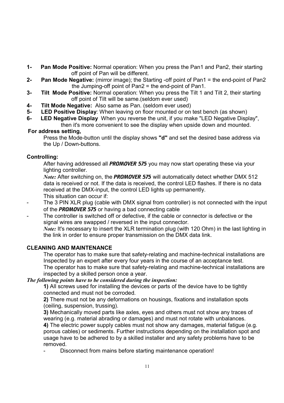 Meteor ProMover 575 User Manual | Page 11 / 12