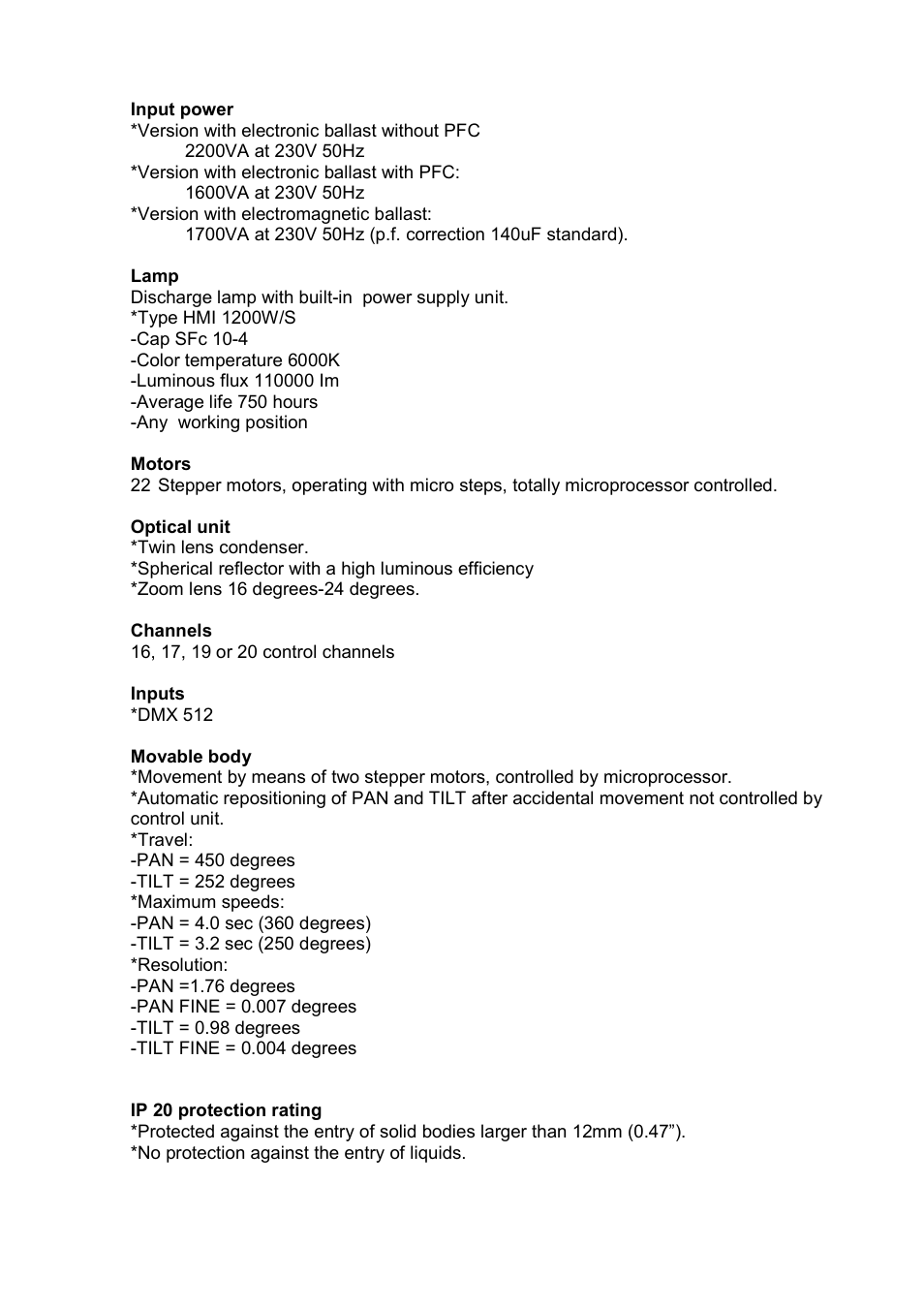 Meteor ProMover 1200 CYM User Manual | Page 7 / 8