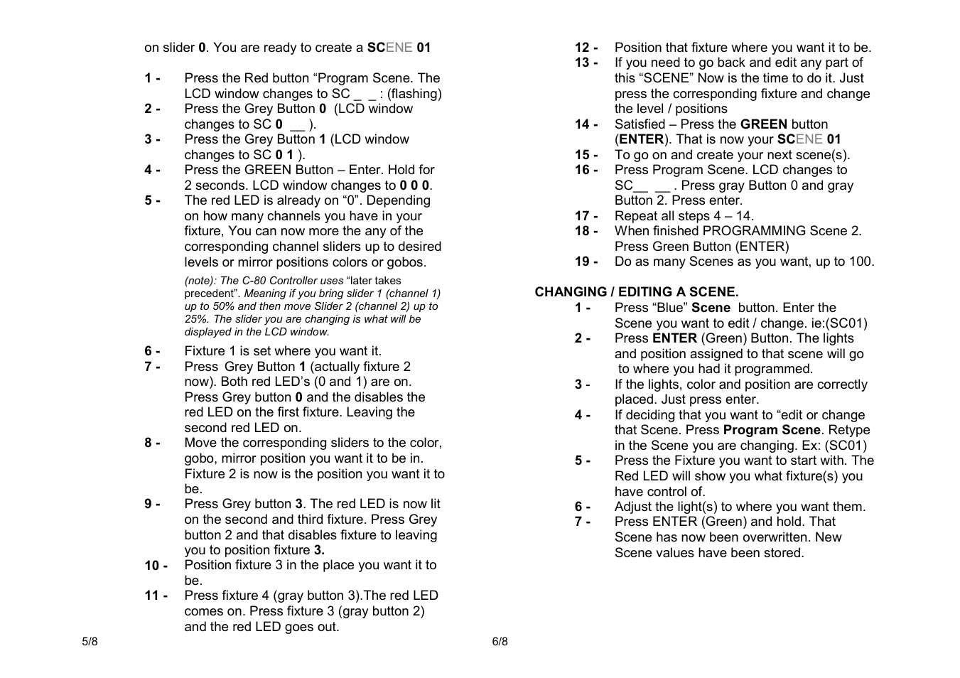 Meteor C-80 DMX Controller User Manual | Page 3 / 4