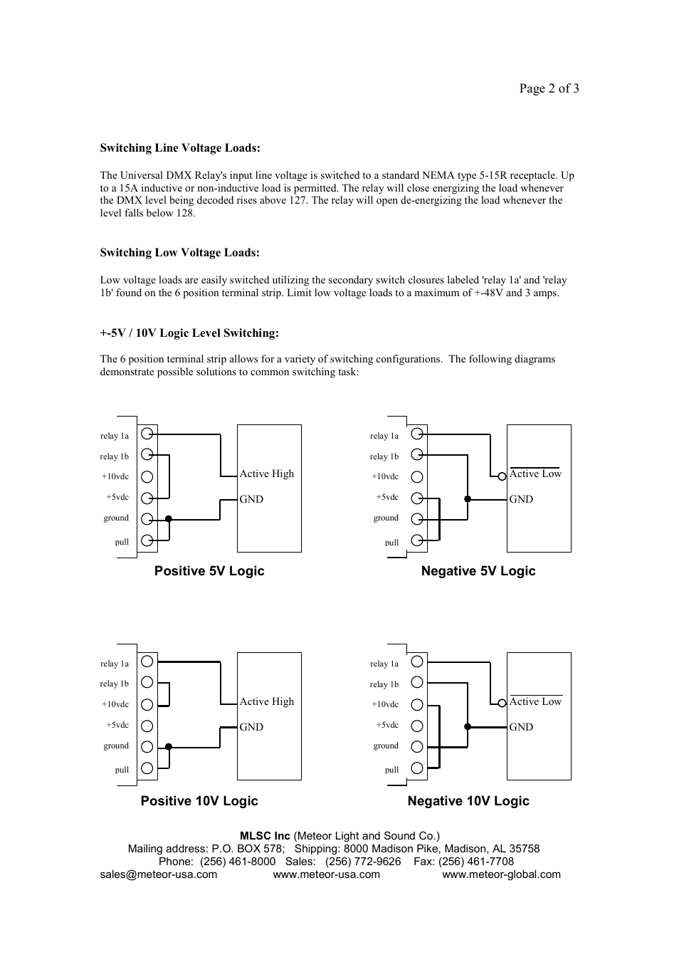 Meteor DMX Relay User Manual | Page 2 / 3