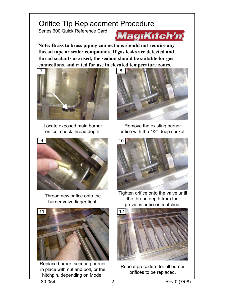 Orifice tip replacement procedure | Magikitch'n FM User Manual | Page 2 / 3