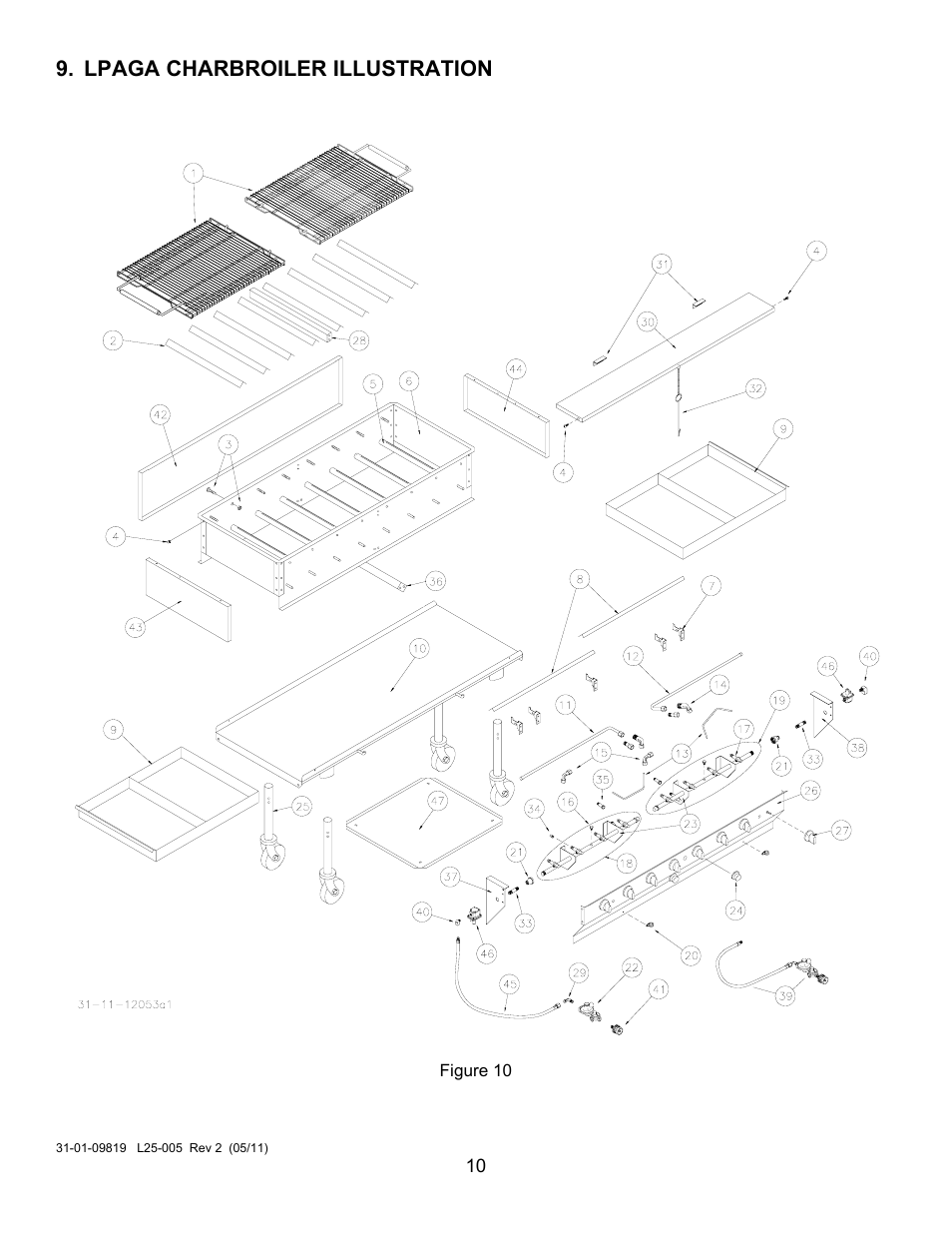 Lpaga charbroiler illustration | Magikitch'n LPCGA User Manual | Page 12 / 15