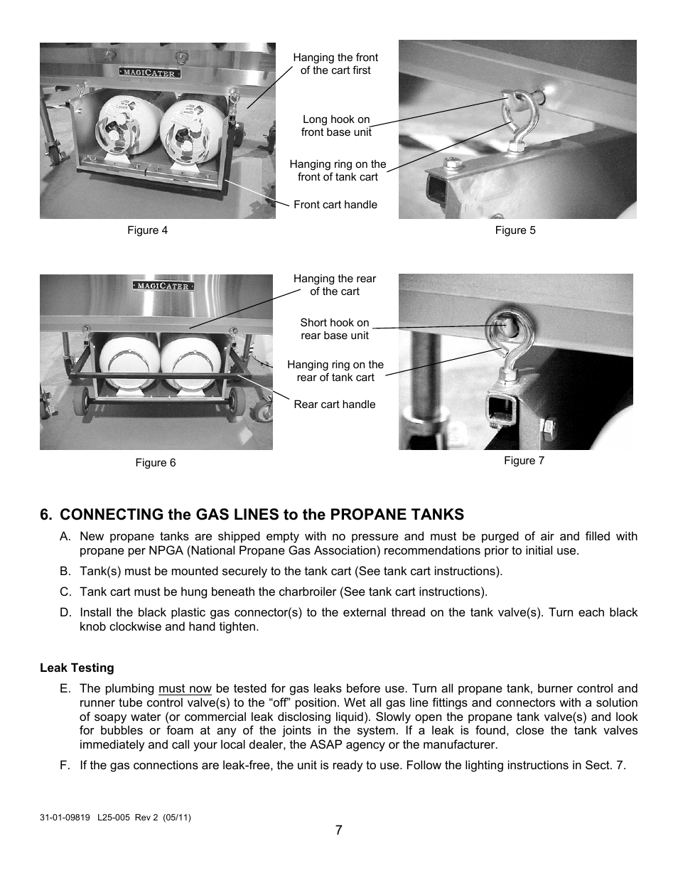 Connecting the gas lines to the propane tanks | Magikitch'n LPCGA User Manual | Page 9 / 15