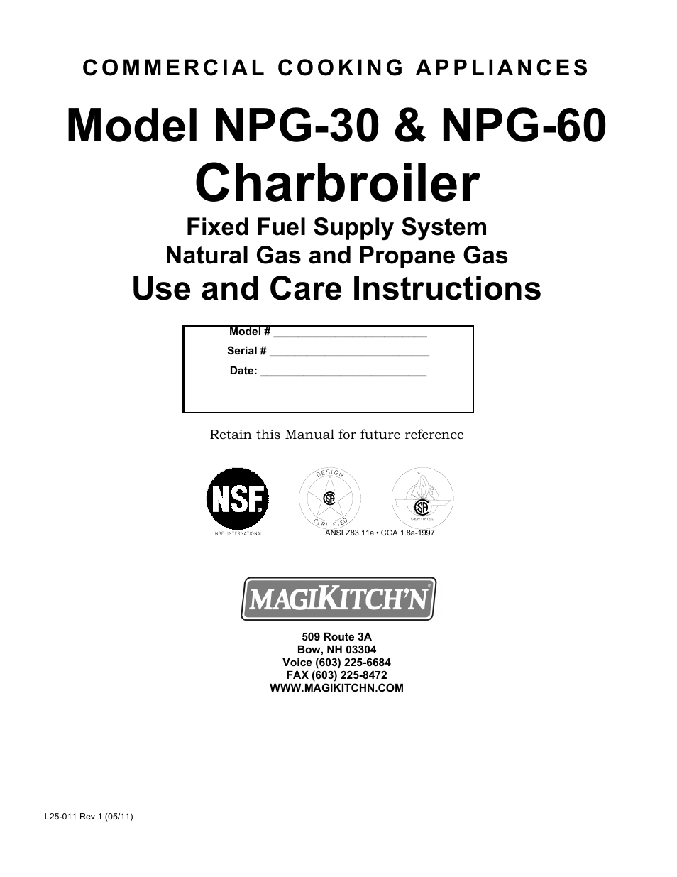 Magikitch'n NPG-60 User Manual | 12 pages