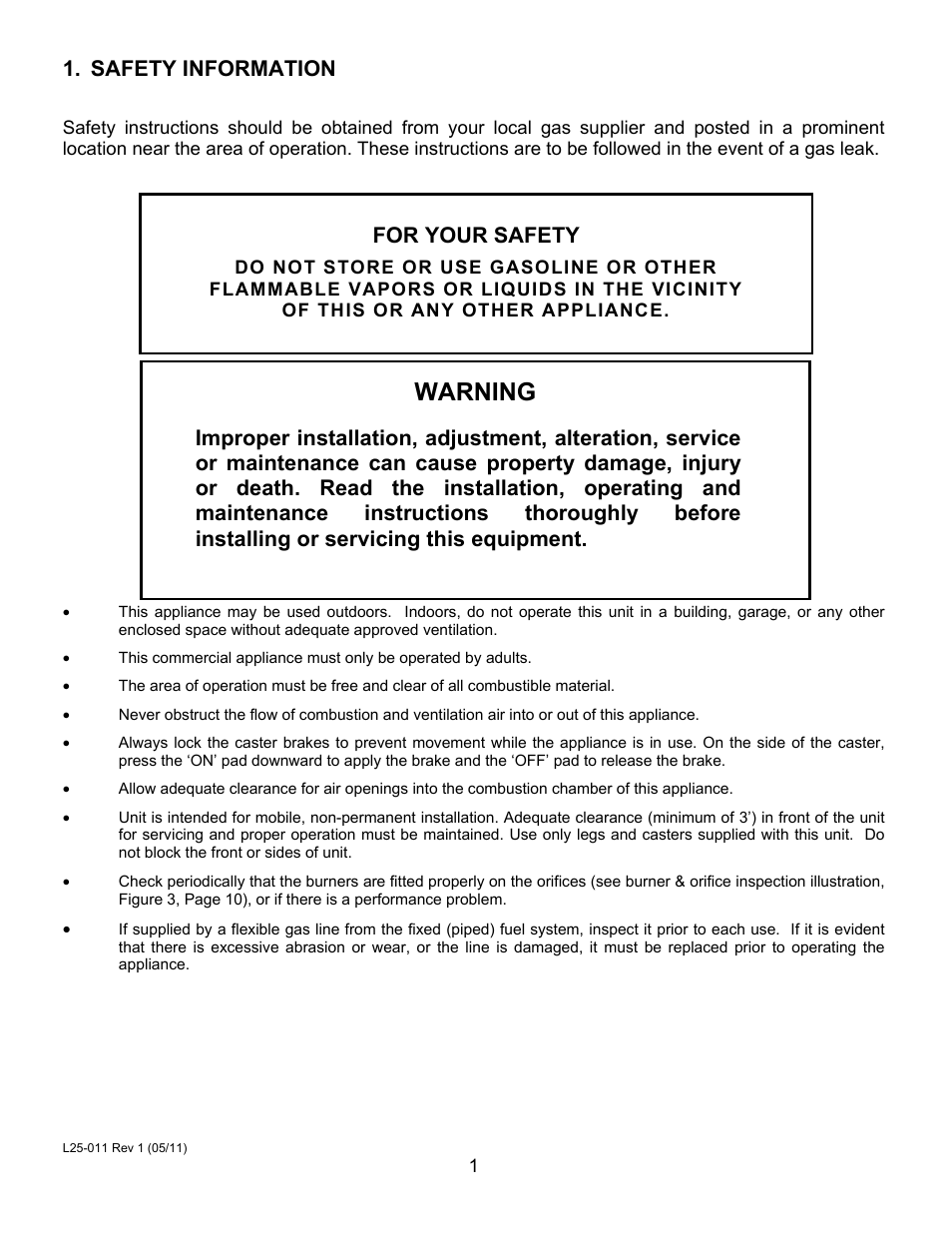 Warning, Safety information, For your safety | Magikitch'n NPG-60 User Manual | Page 3 / 12