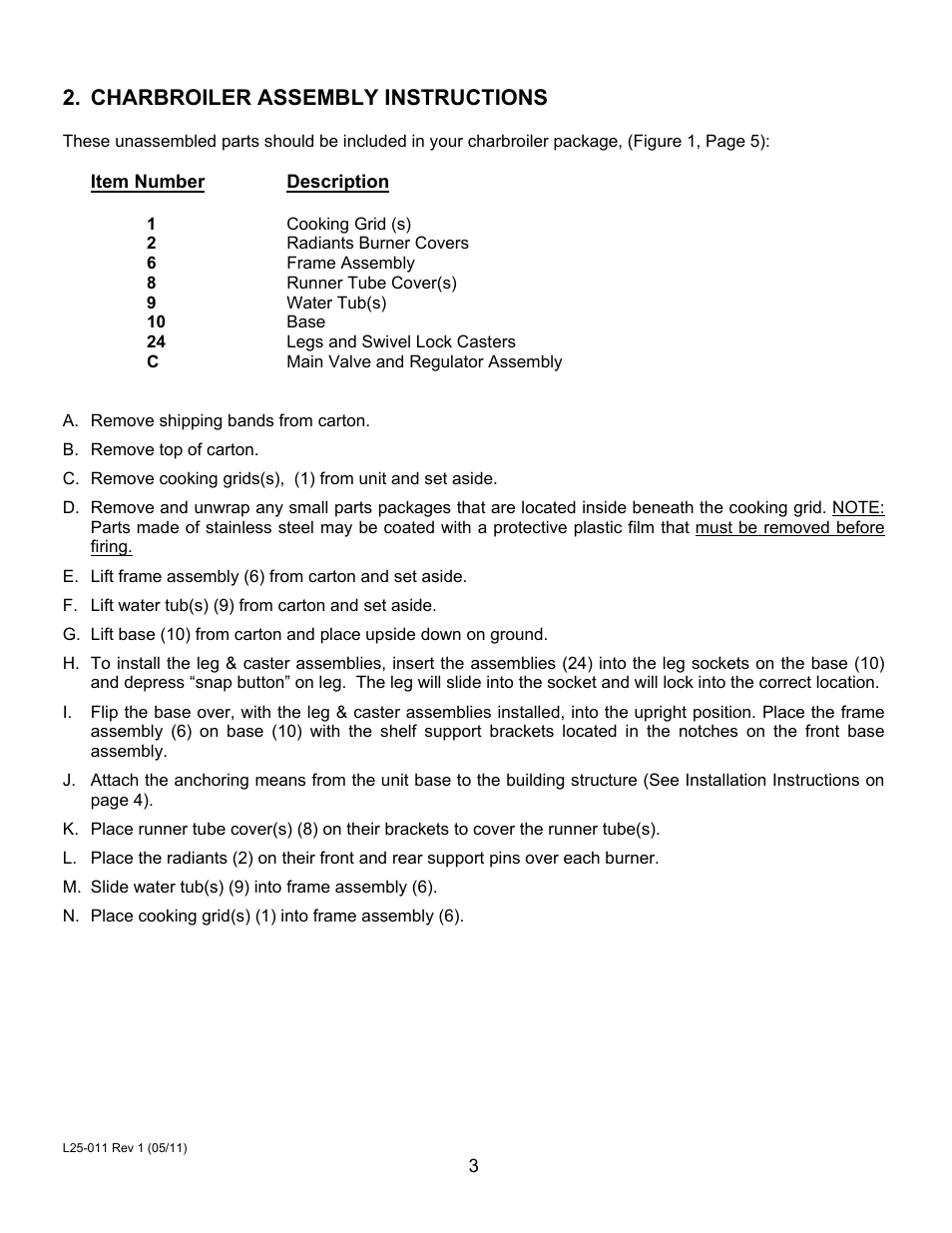 Charbroiler assembly instructions | Magikitch'n NPG-60 User Manual | Page 5 / 12