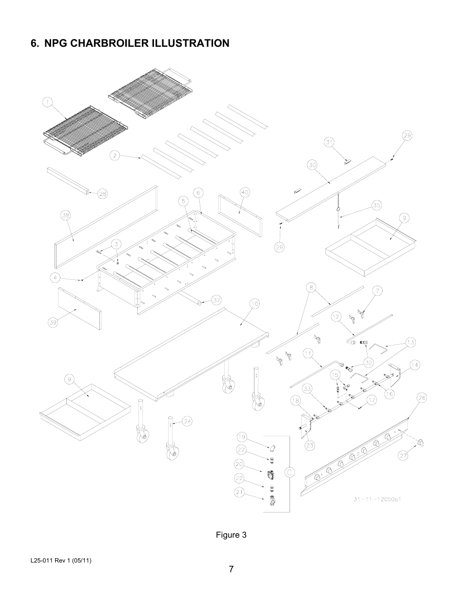 Npg charbroiler illustration | Magikitch'n NPG-60 User Manual | Page 9 / 12