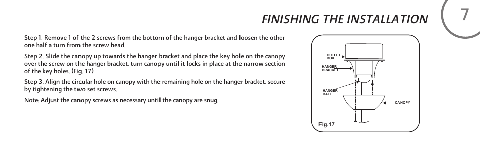 Finishing the installation | Minka Group F539-BN User Manual | Page 15 / 24
