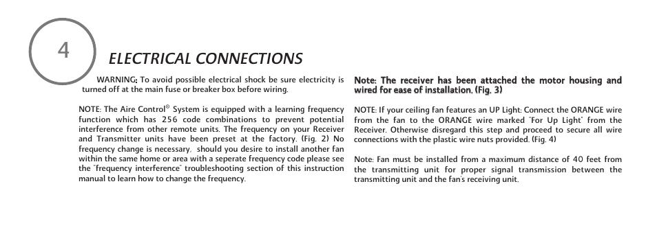 Electrical connections | Minka Group F518-ORB User Manual | Page 10 / 22