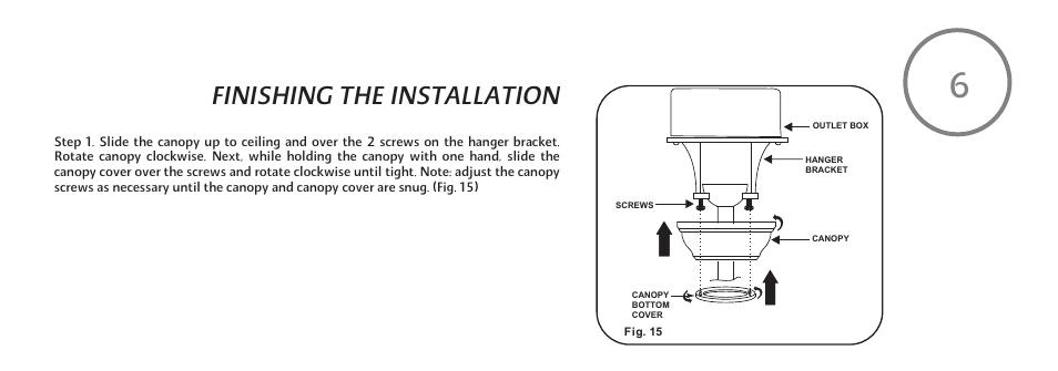 P14-e, Finishing the installation | Minka Group F614-PW User Manual | Page 15 / 23