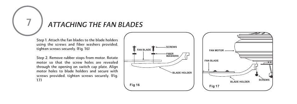 P15-e, Attaching the fan blades | Minka Group F614-PW User Manual | Page 16 / 23